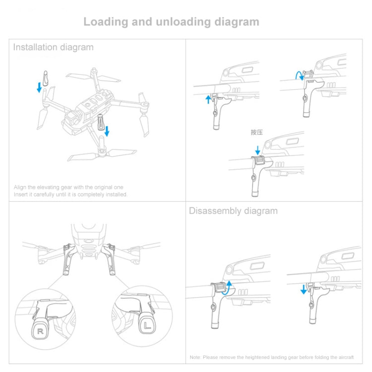 PGYTECH P-HA-037 Shock Absorption Landing High Stand for DJI Mavic 2, P-HA-037 For DJI Mavic 2