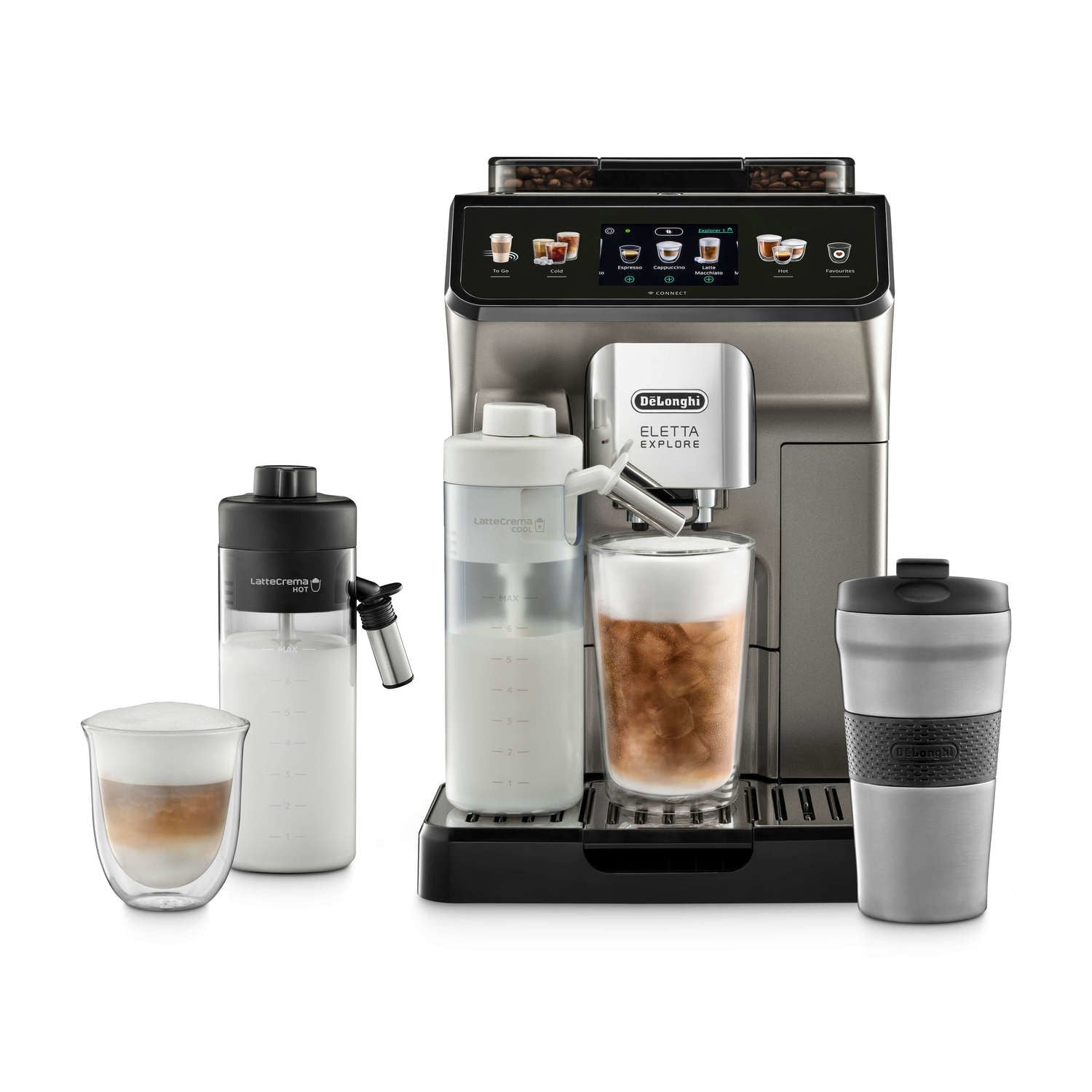 Delonghi ECAM450.86.T Eletta Explore Fully Automatic Bean To Cup Coffee Machine with Cold Brew Technology