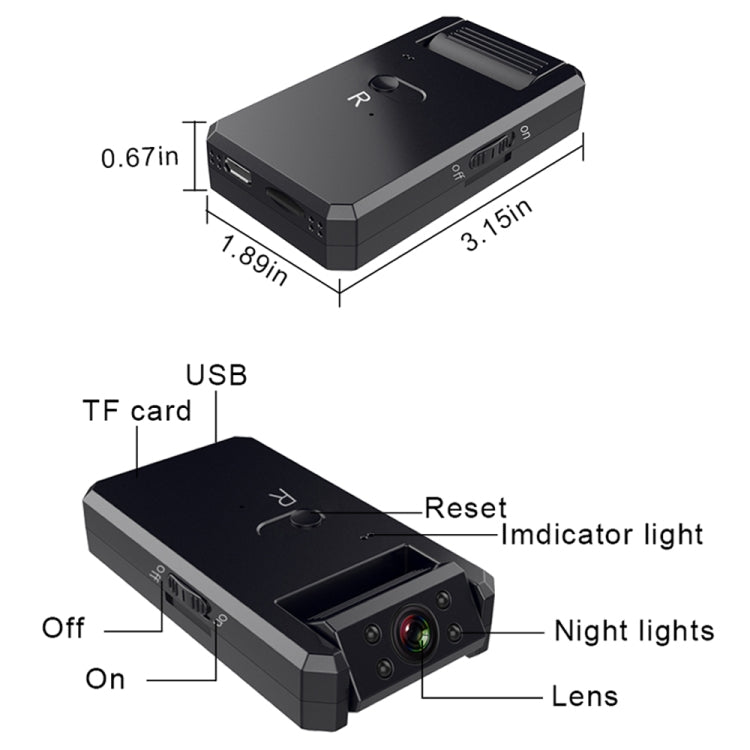 Infrared Night Vision Mini HD WiFi Camera 120 Degrees Recorder, WD6-C