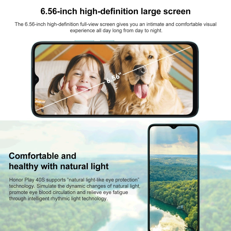 Honor Play 40S 5G, 6.56 inch MagicOS 7.1 Snapdragon 480 Plus Octa Core up to 2.2GHz, Network: 5G, Not Support Google Play, 4GB+128GB