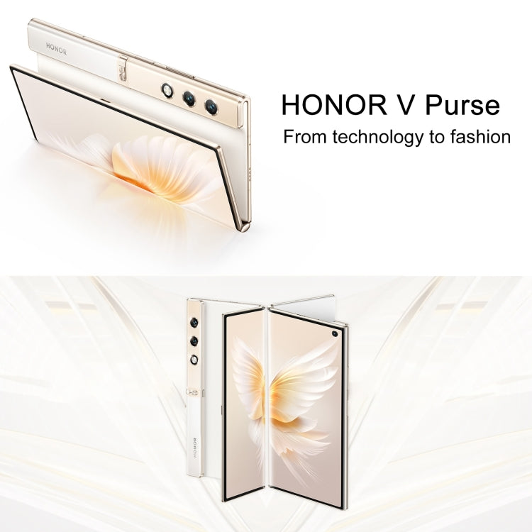 Honor V Purse 5G, Side Fingerprint, 7.71 inch + 6.45 inch MagicOS 7.2 Qualcomm Snapdragon 778G Octa Core, Network: 5G, OTG, NFC, Not Support Google Play, 16GB+256GB, 16GB+512GB