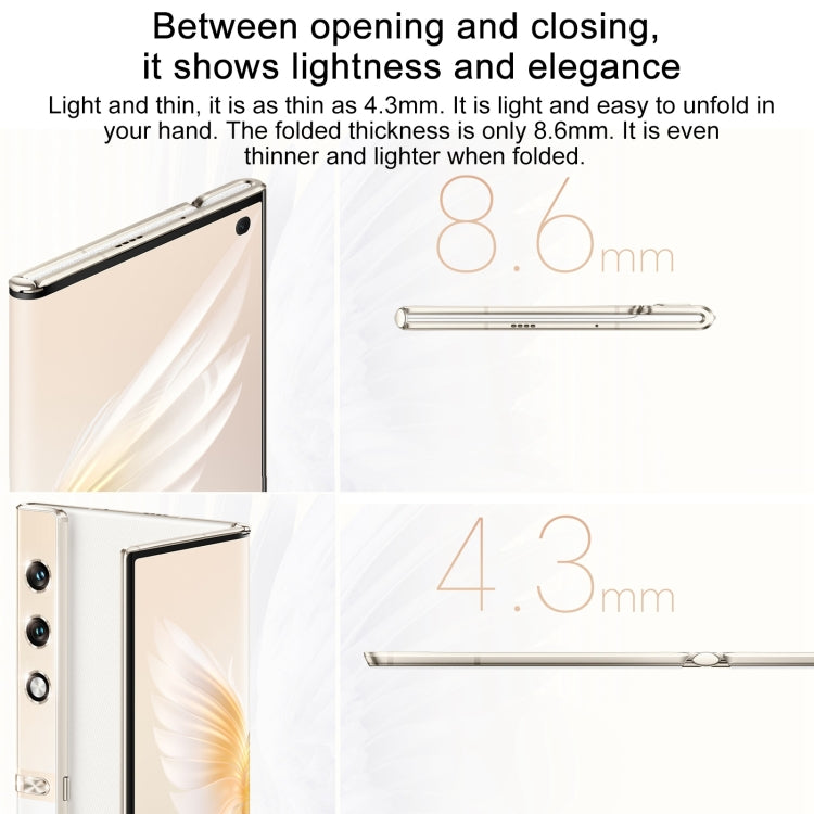 Honor V Purse 5G, Side Fingerprint, 7.71 inch + 6.45 inch MagicOS 7.2 Qualcomm Snapdragon 778G Octa Core, Network: 5G, OTG, NFC, Not Support Google Play, 16GB+256GB, 16GB+512GB