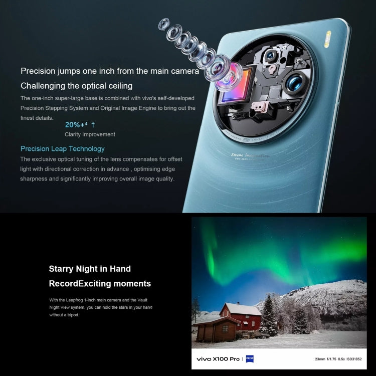 vivo X100 Pro, Face ID / Fingerprint Identification, 6.78 inch Android 14 OriginOS 4 Dimensity 9300 Octa Core 3.25GHz, OTG, NFC, Network: 5G, 12GB+256GB, 16GB+256GB, 16GB+512GB, 16GB+1TB