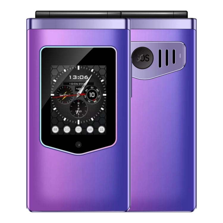 HAMTOD T8 4G Flip Phone, 2.8 inch + 1.77 inch, VoLTE, BT, SOS, OTG