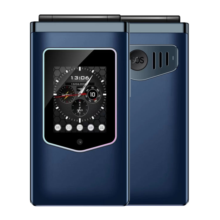 HAMTOD T8 4G Flip Phone, 2.8 inch + 1.77 inch, VoLTE, BT, SOS, OTG