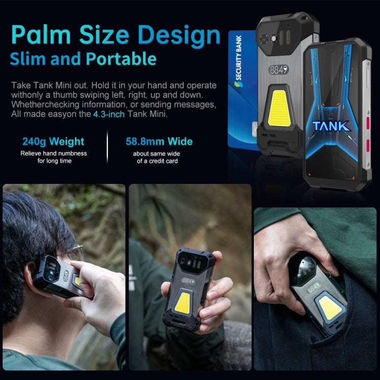 Unihertz Tank mini 1 / 8849, 100MP Camera, 4.3 inch Android 13 Helio G99 Octa Core, Network: 4G