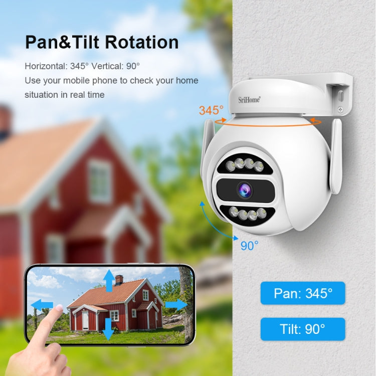SriHome SH047 4MP IP66 Waterproof Motion Detection Night Vision WiFi HD Camera
