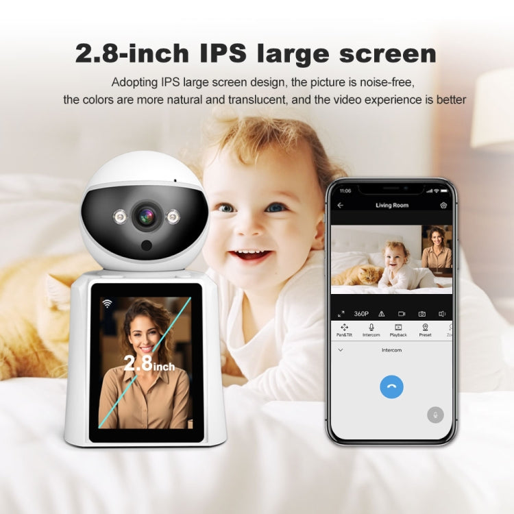 Srihome SH053 2MP 2.8 inch IPS Screen Smart IP Camera Baby Monitor