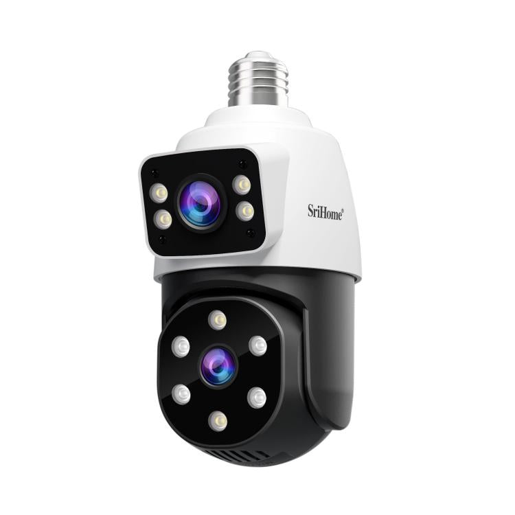 SriHome SH068 E27 4MP HD Dual Lens Light Bulb Camera Outdoor IP66 Waterproof