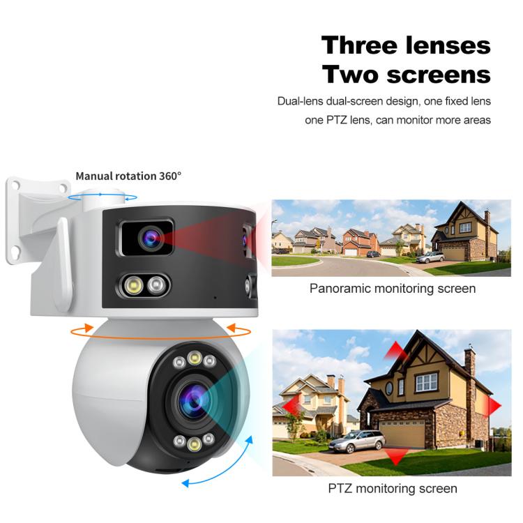 SriHome SH055B 8MP HD Multi-lens Super Wide Angle Panoramic PTZ Dome Camera