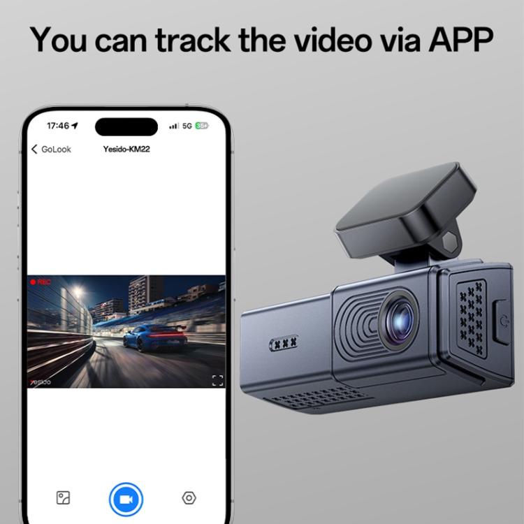 Yesido KM22 1K HD Dual Dash Camera Car Driving Recorder with 1.47 inch Screen