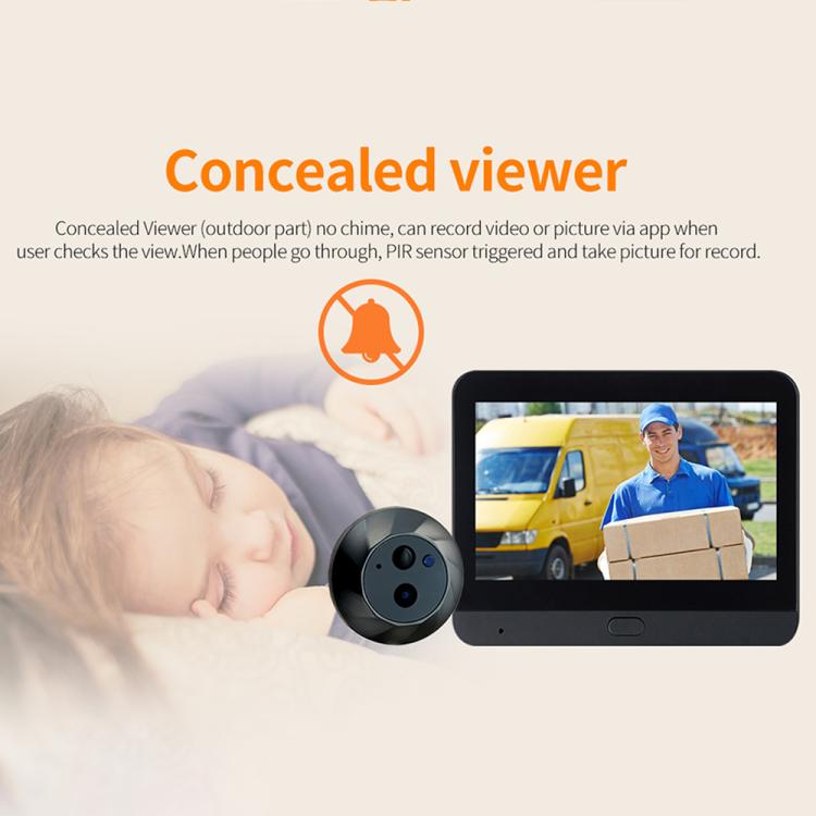 ESCAM C88 4.3 inch 1080P PIR Digital Door Viewer WiFi Video Doorbell Support Night Vision, Two-way Audio, C88