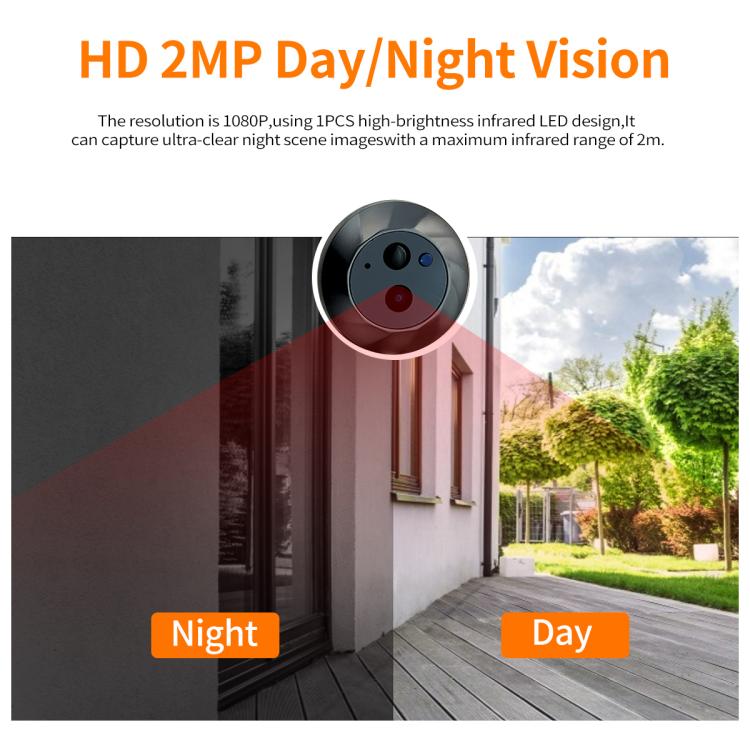 ESCAM C88 4.3 inch 1080P PIR Digital Door Viewer WiFi Video Doorbell Support Night Vision, Two-way Audio, C88