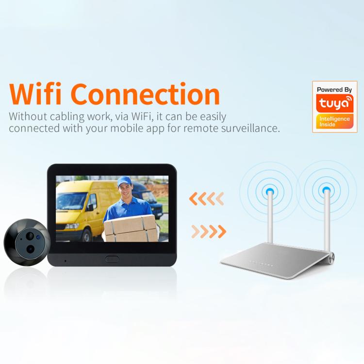 ESCAM C88 4.3 inch 1080P PIR Digital Door Viewer WiFi Video Doorbell Support Night Vision, Two-way Audio, C88