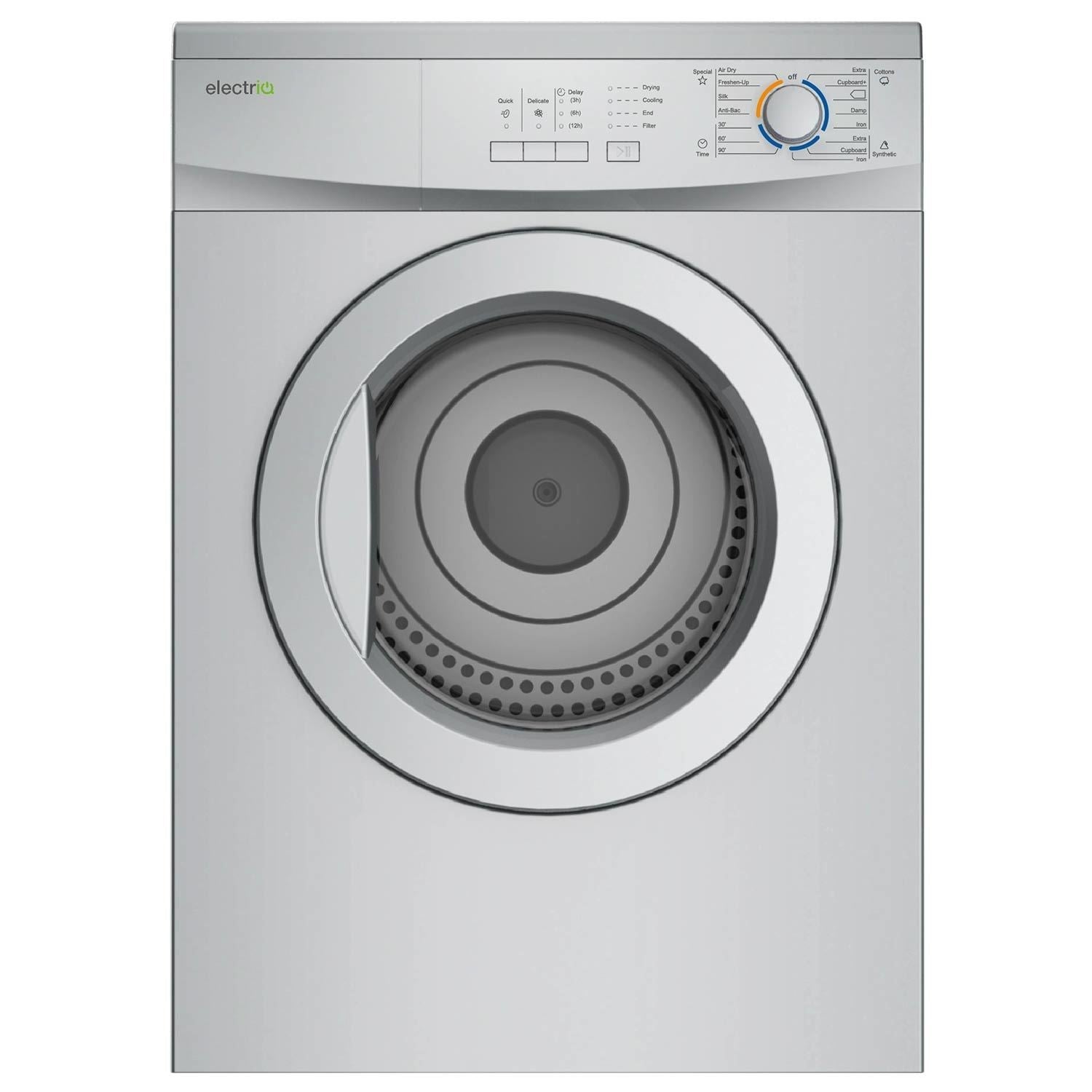 electriQ Freestanding 7kg Vented Tumble Dryer – Silver