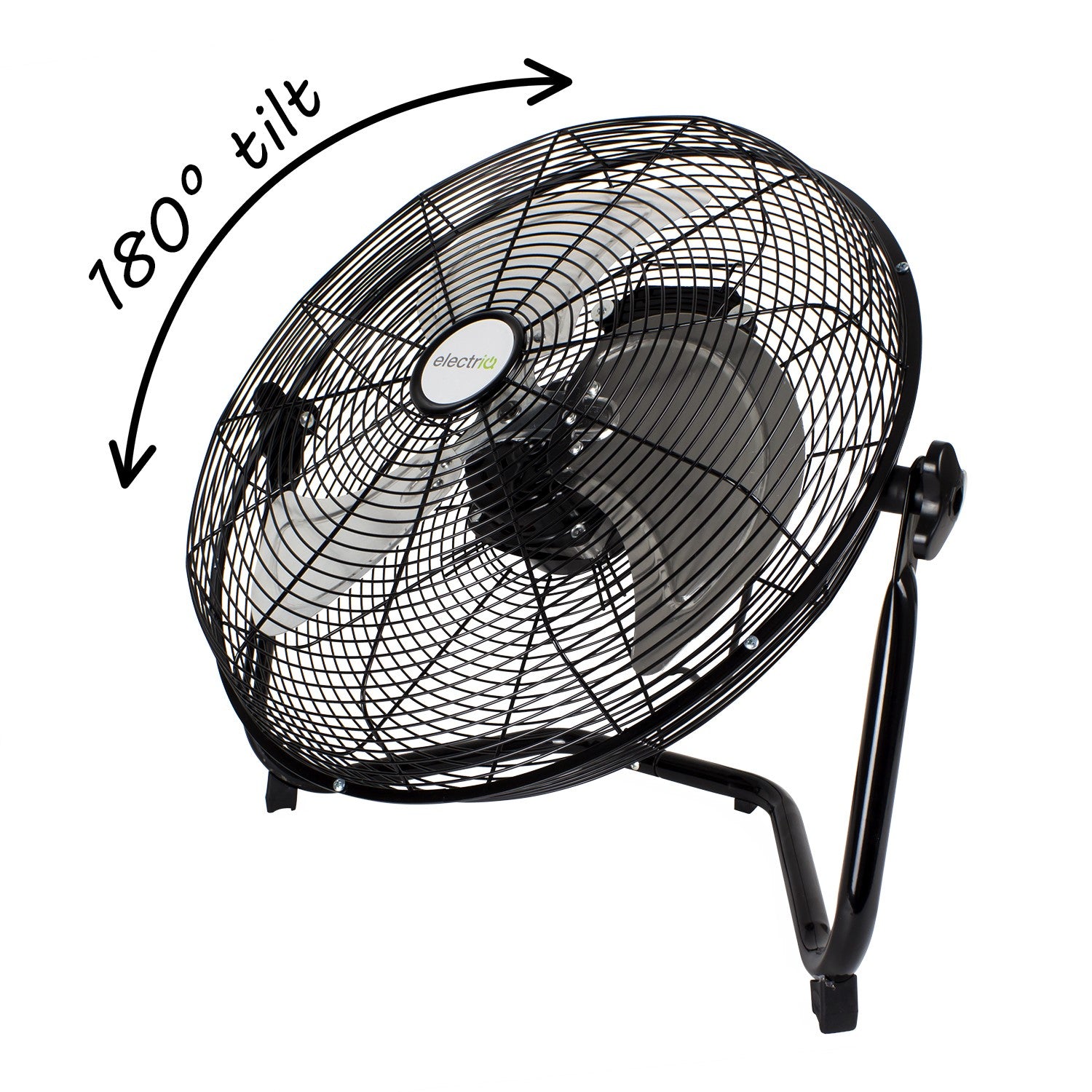 electriQ 18 Inch High Velocity Floor Fan - Black