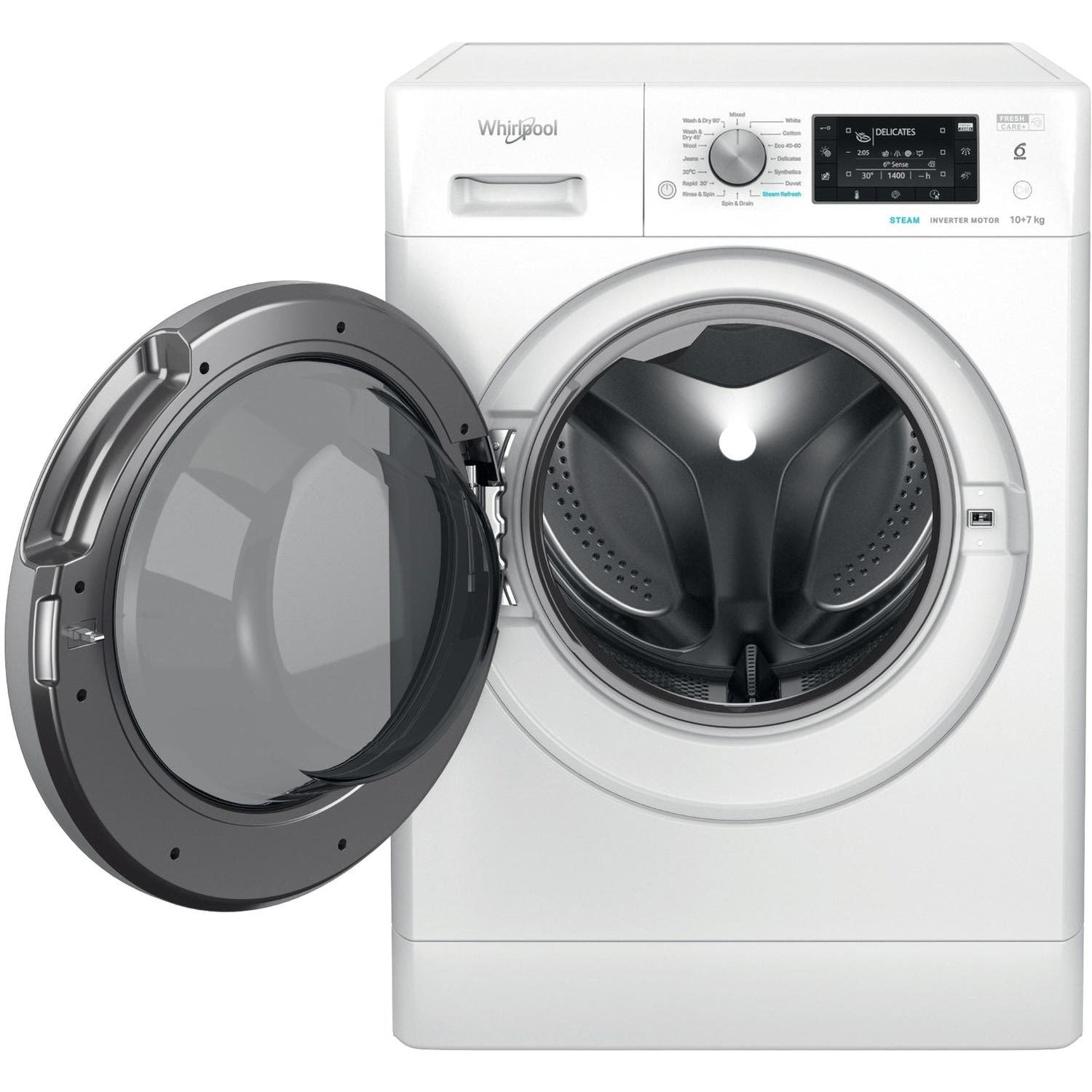 Whirlpool 10kg Wash 7kg Dry 1400rpm Freestanding Washer Dryer - White