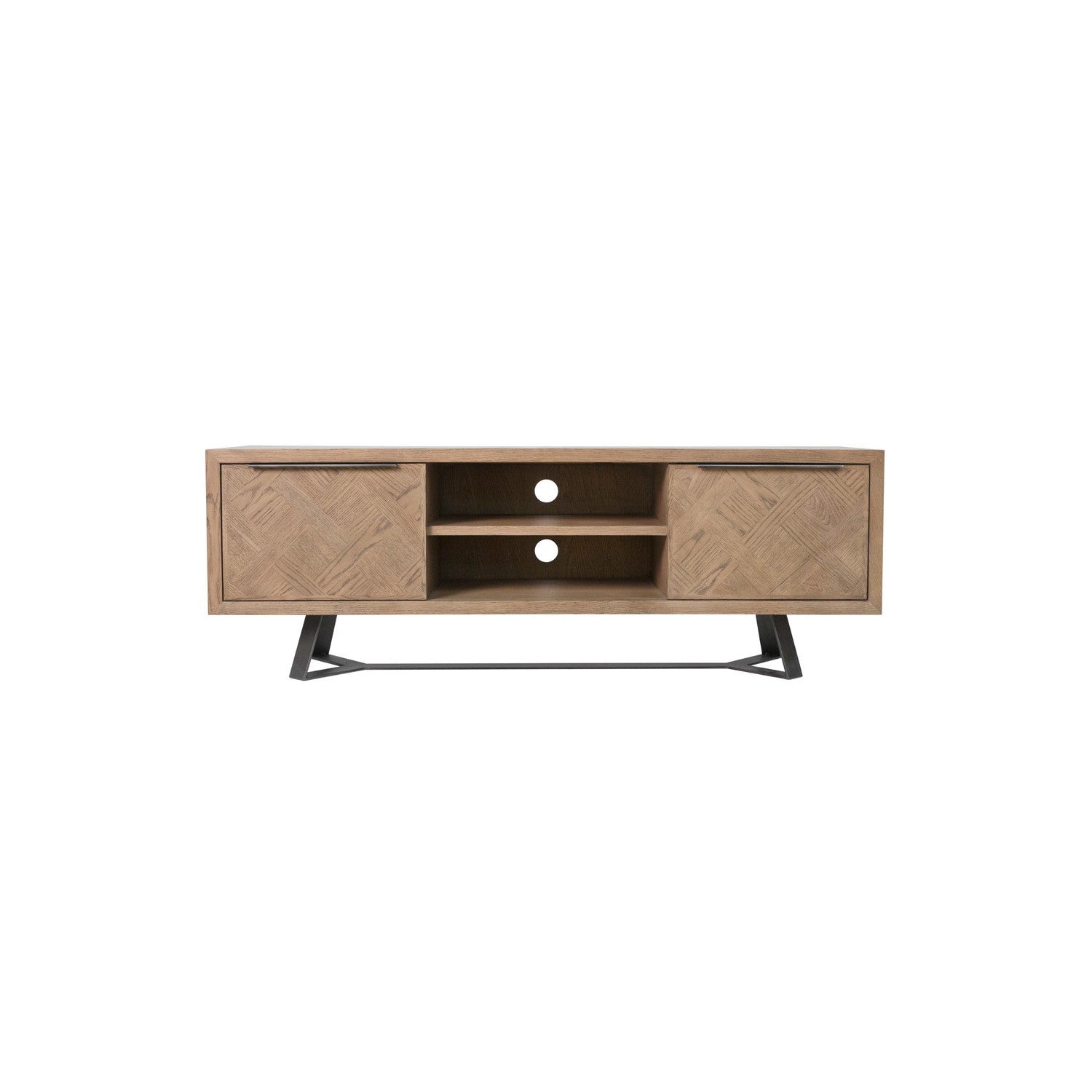 Brown Chevron TV Stand with Storage