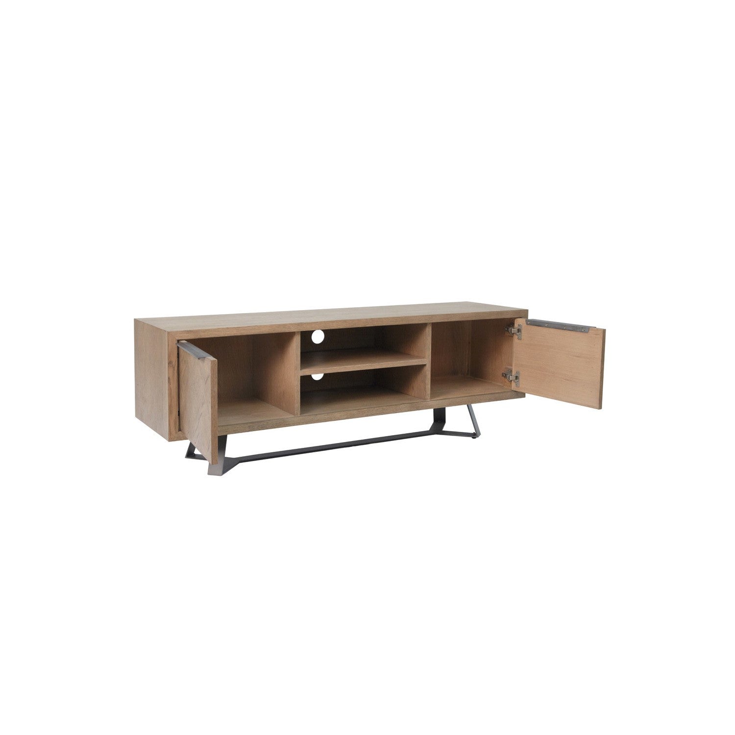 Brown Chevron TV Stand with Storage