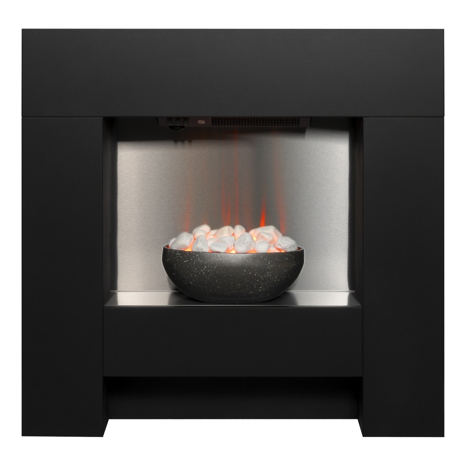 Adam Electric Fireplace Suite in Textured Black 36