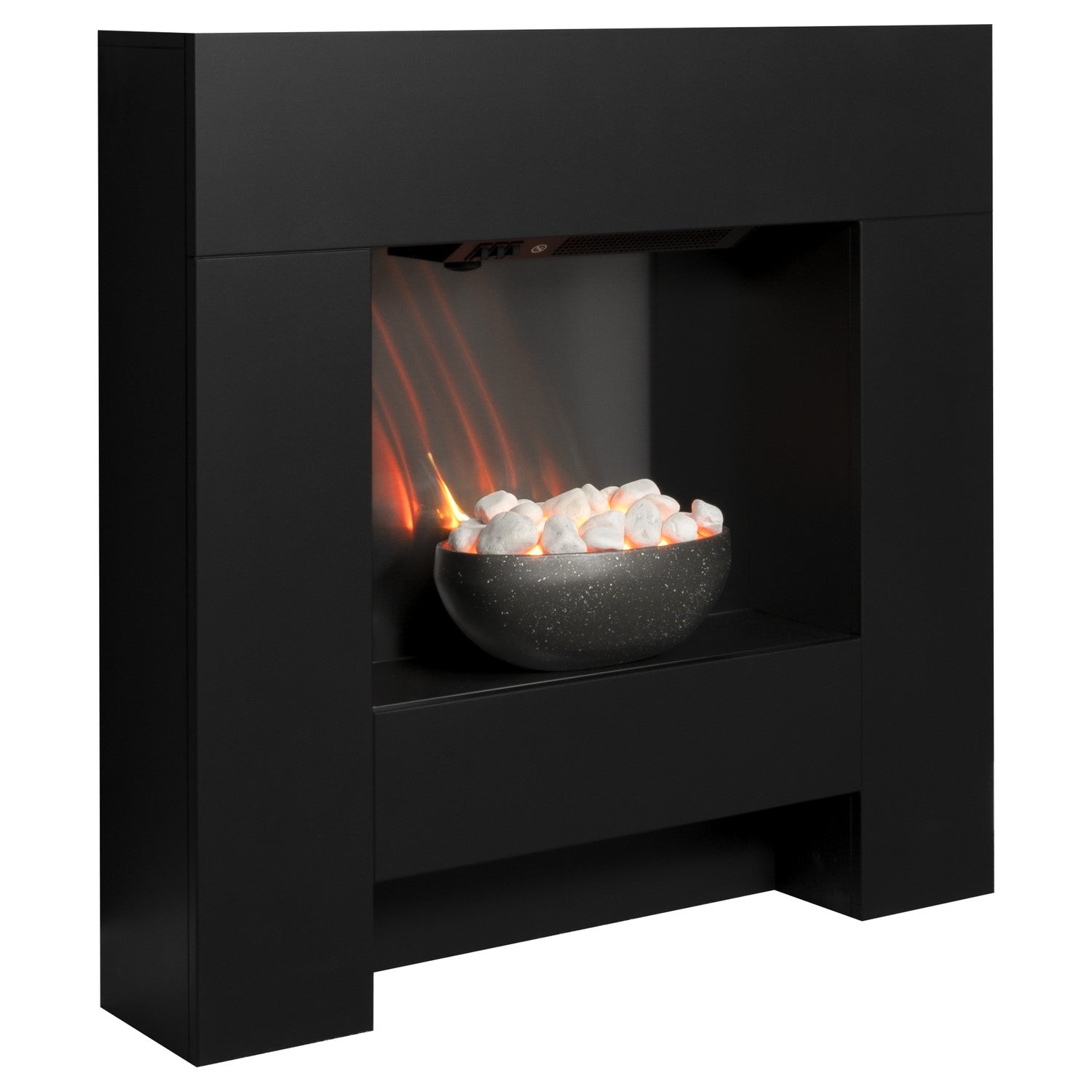 Adam Electric Fireplace Suite in Textured Black 36