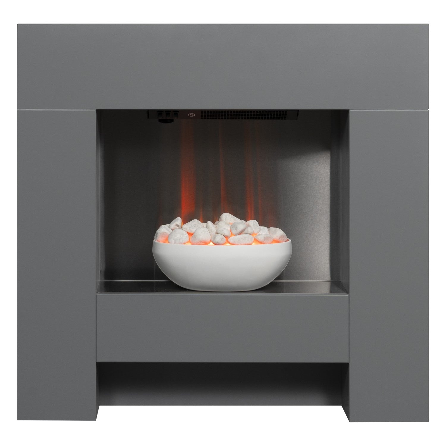 Adam Grey Freestanding Electric Fireplace Suite 36