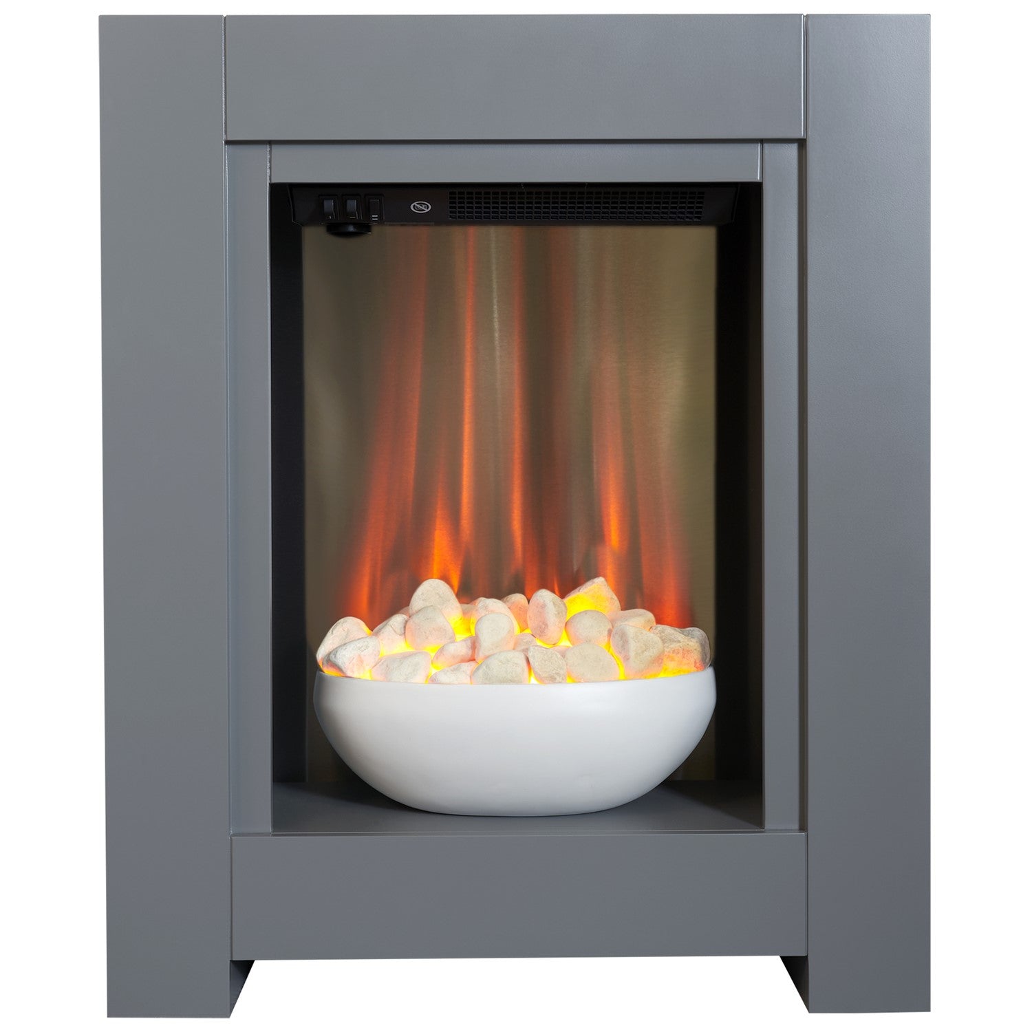 Adam Grey Freestanding Electric Fireplace Suite 23