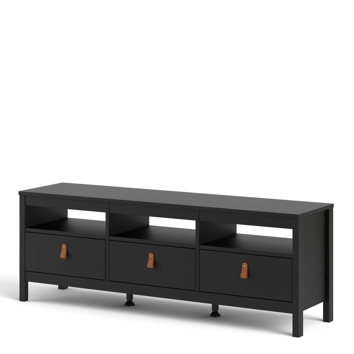 Large TV Stand with Storage in Black - TV's upto 77
