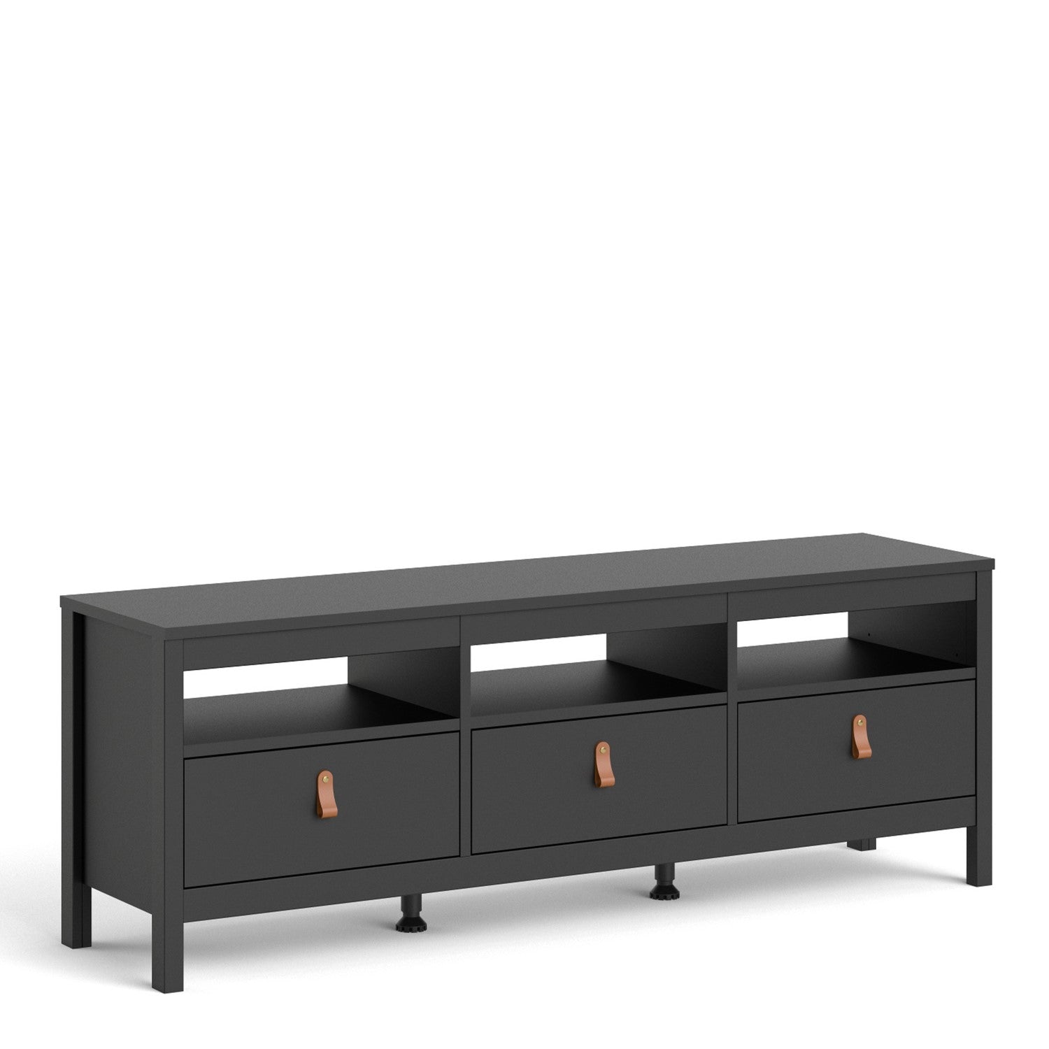 Large TV Stand with Storage in Black - TV's upto 77