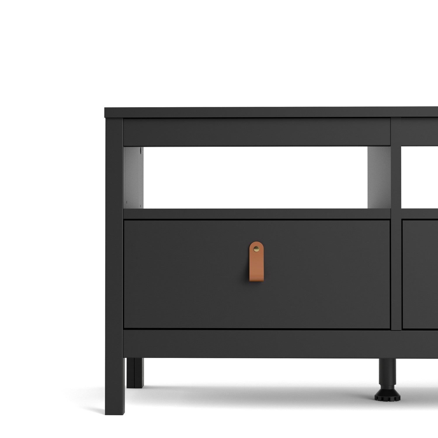 Large TV Stand with Storage in Black - TV's upto 77