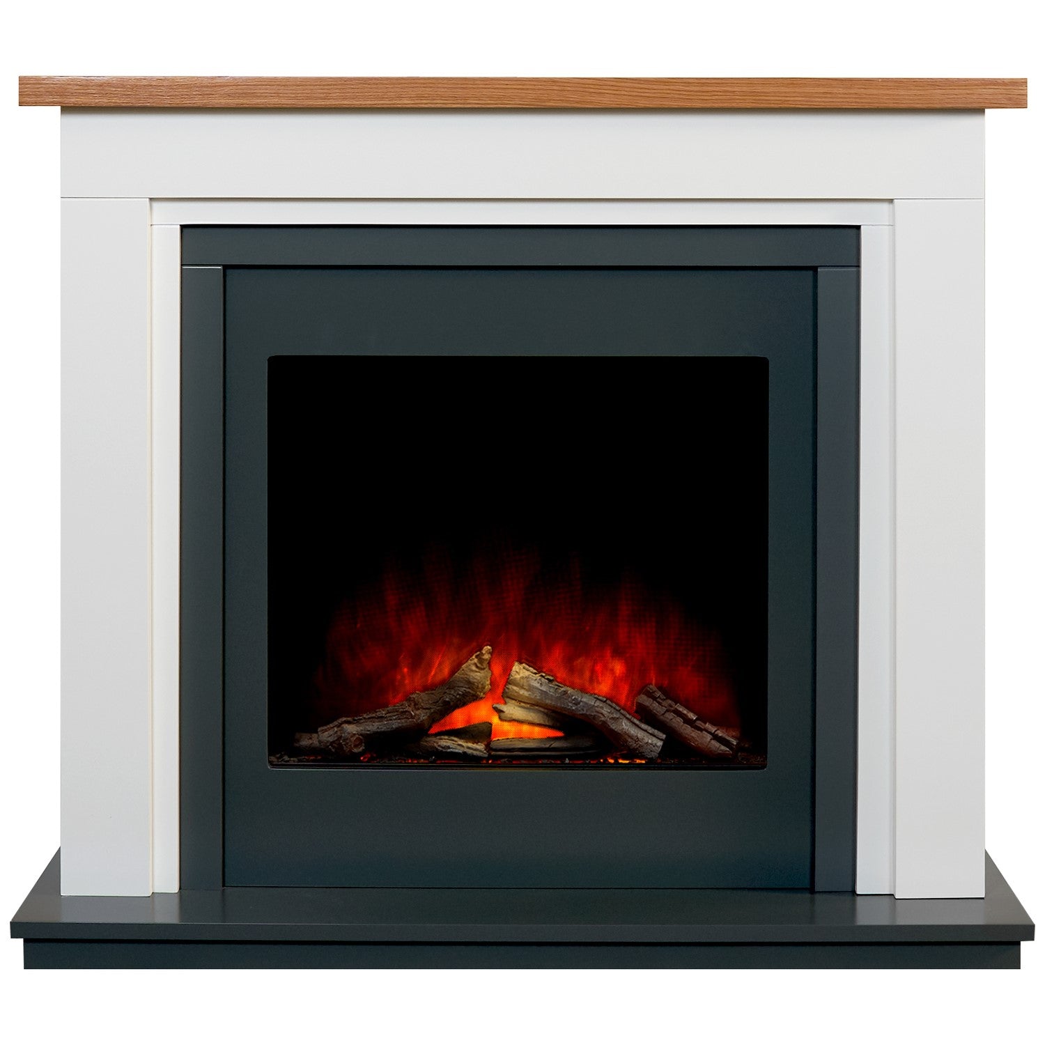 Adam White and Black Freestanding Electric Fireplace Suite 43