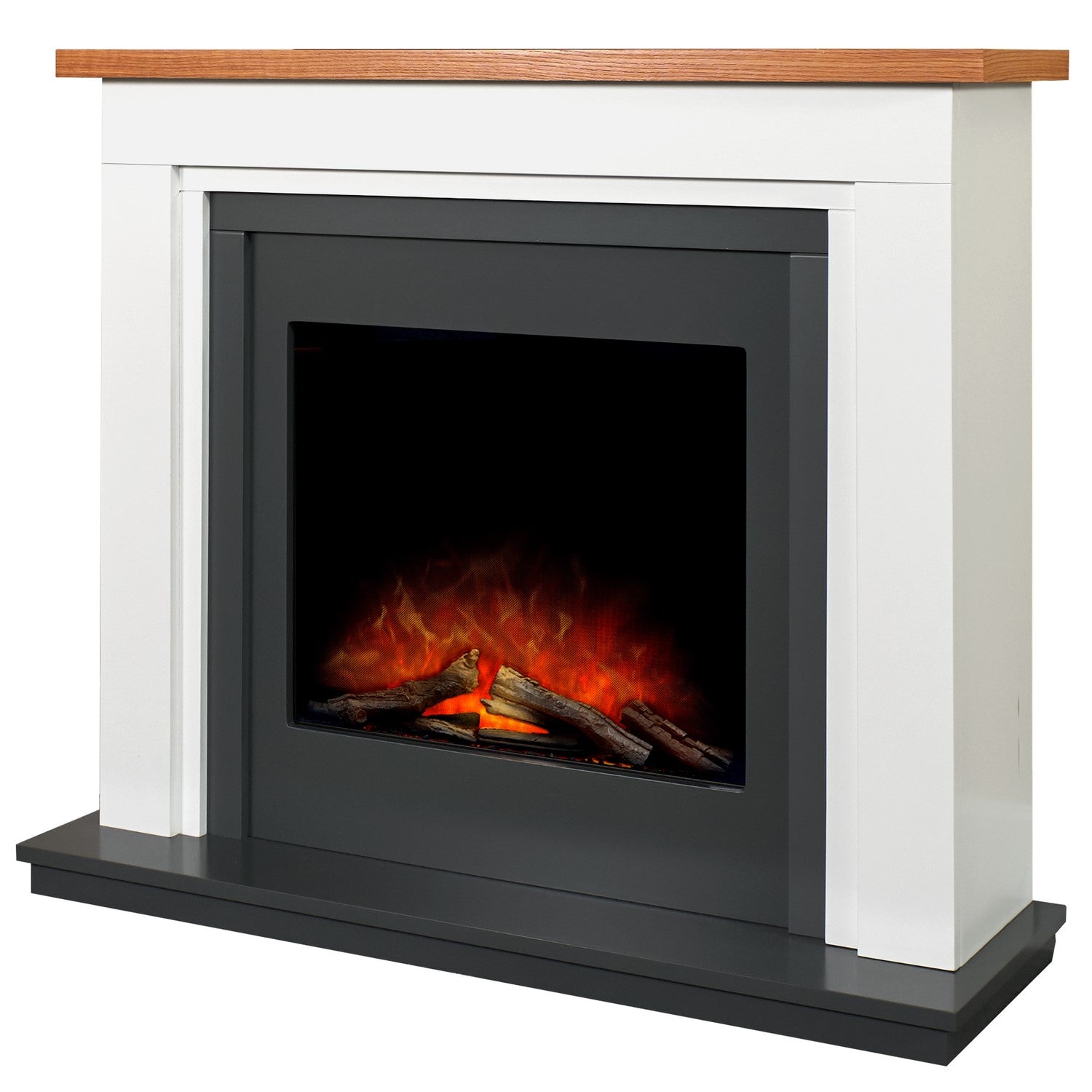 Adam White and Black Freestanding Electric Fireplace Suite 43