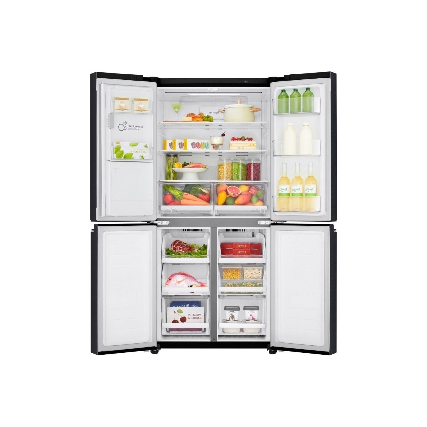 LG NatureFRESH 506 Litre Four Door  American Fridge Freezer - Matte Black