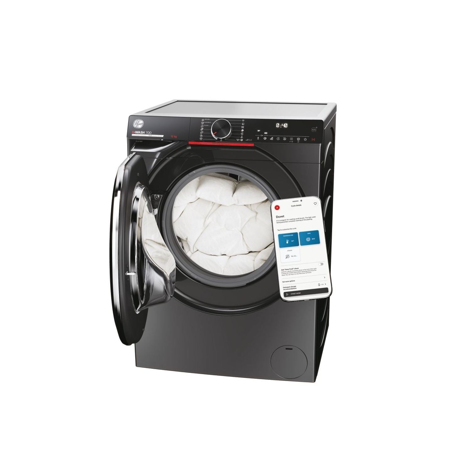 Hoover H-Wash 700 12kg 1400rpm Freestanding Washing Machine - Graphite