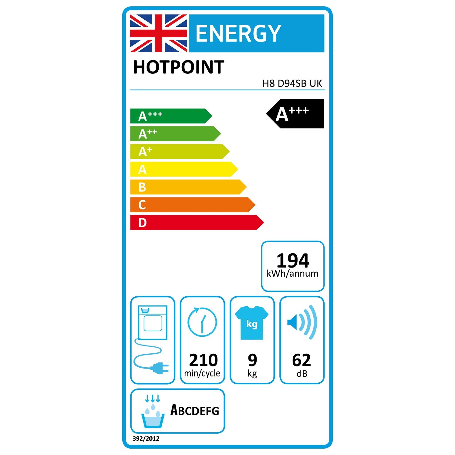Hotpoint 9kg Freestanding Heat Pump Tumble Dryer - Silver