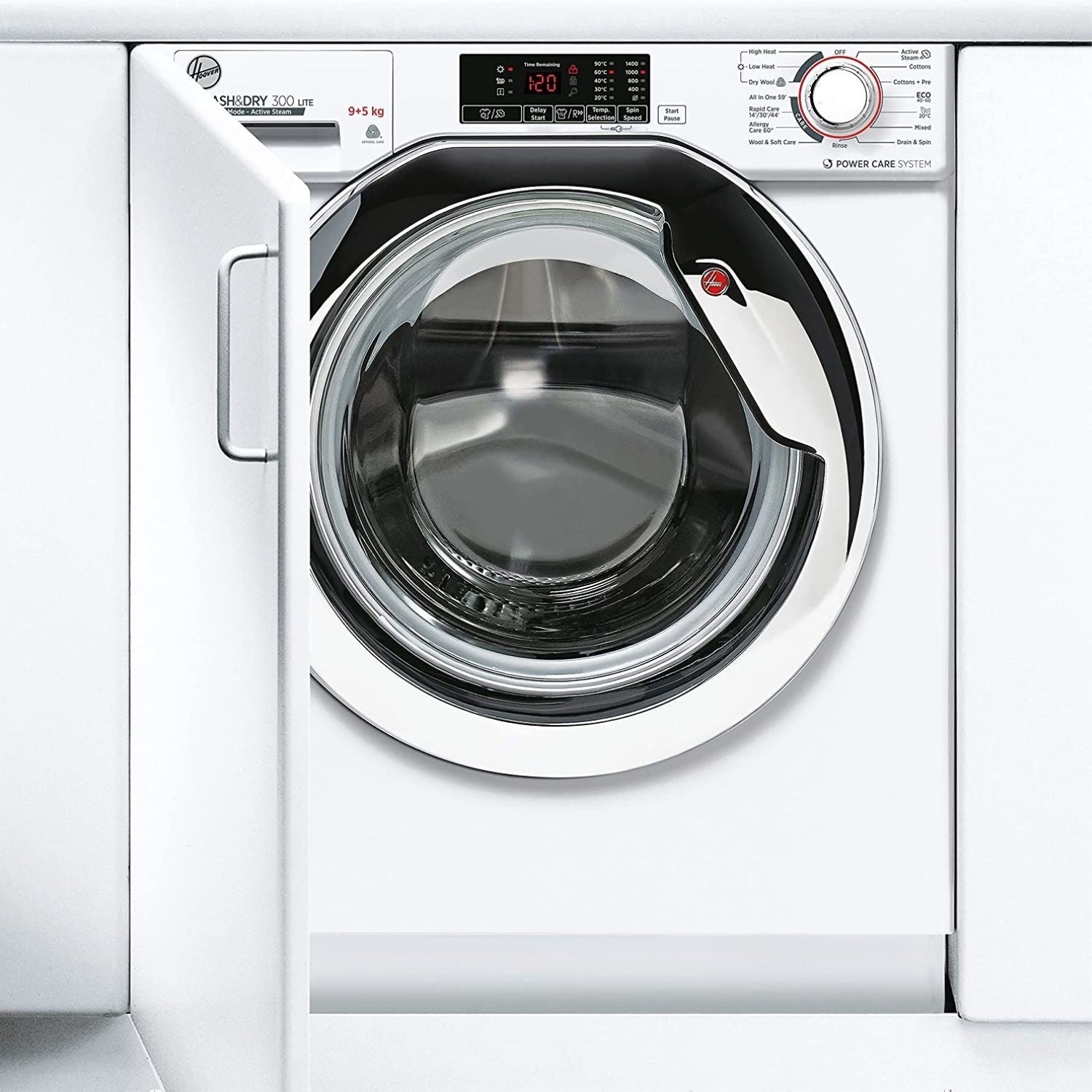 Hoover H-Wash 300 Lite 9KG Wash 5KG Dry 1400rpm Integrated Washer Dryer - White