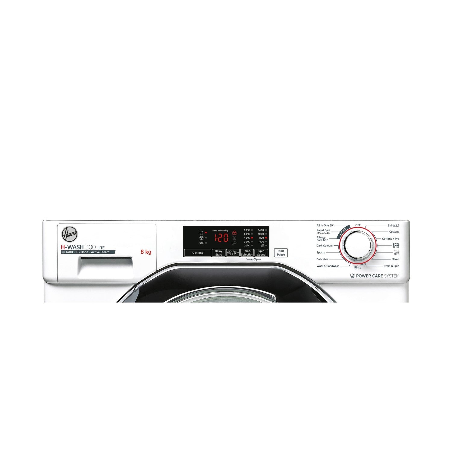 Hoover H-WASH 300 8kg 1400rpm Integrated Washing Machine - White With Chrome Door