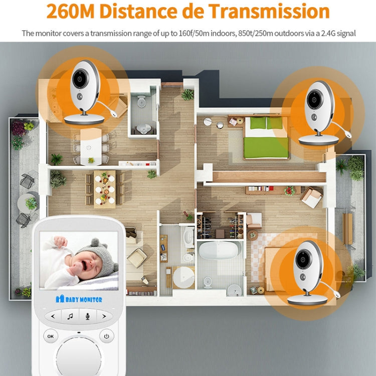 VB605 2.4 inch LCD 2.4GHz Wireless Surveillance Camera Baby Monitor, Support Two Way Talk Back, Night Vision, VB605
