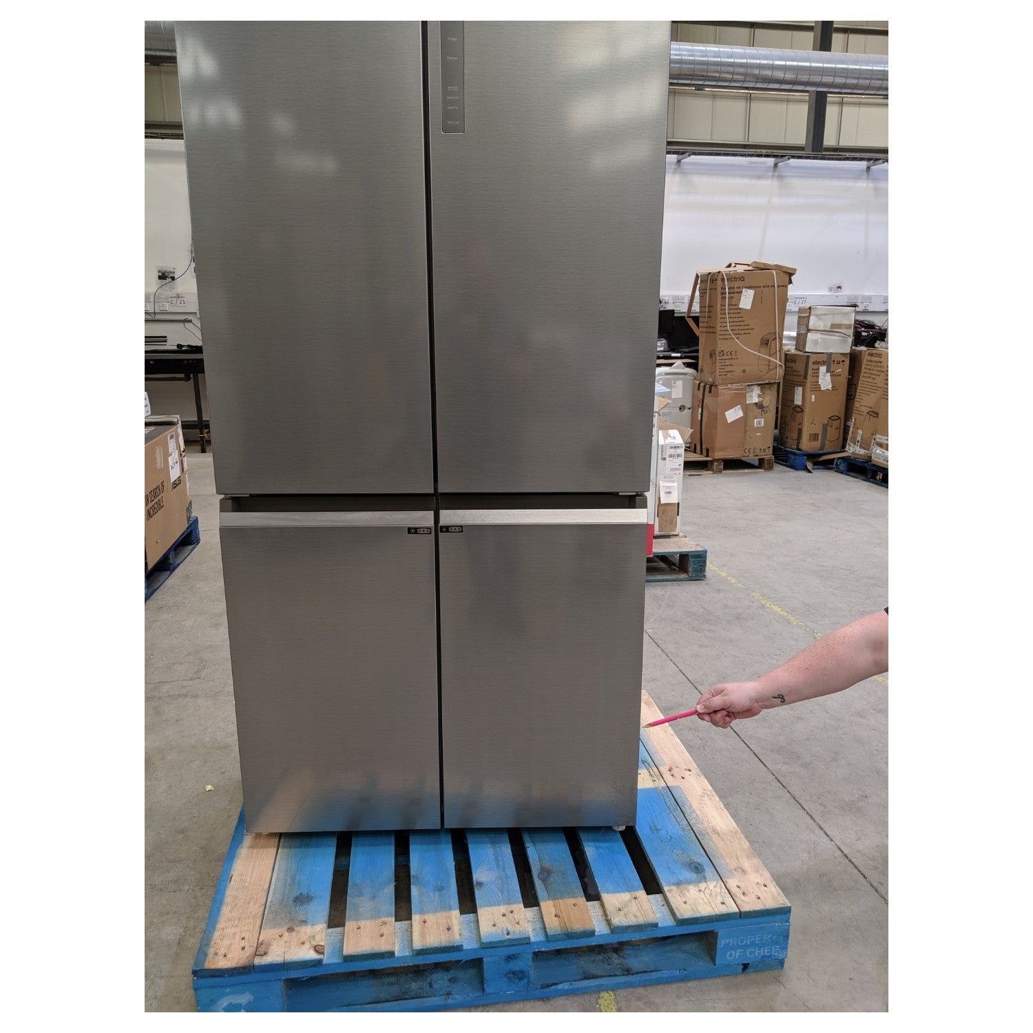 Refurbished Haier HCR5919FOPG 528 Litre American Fridge Freezer