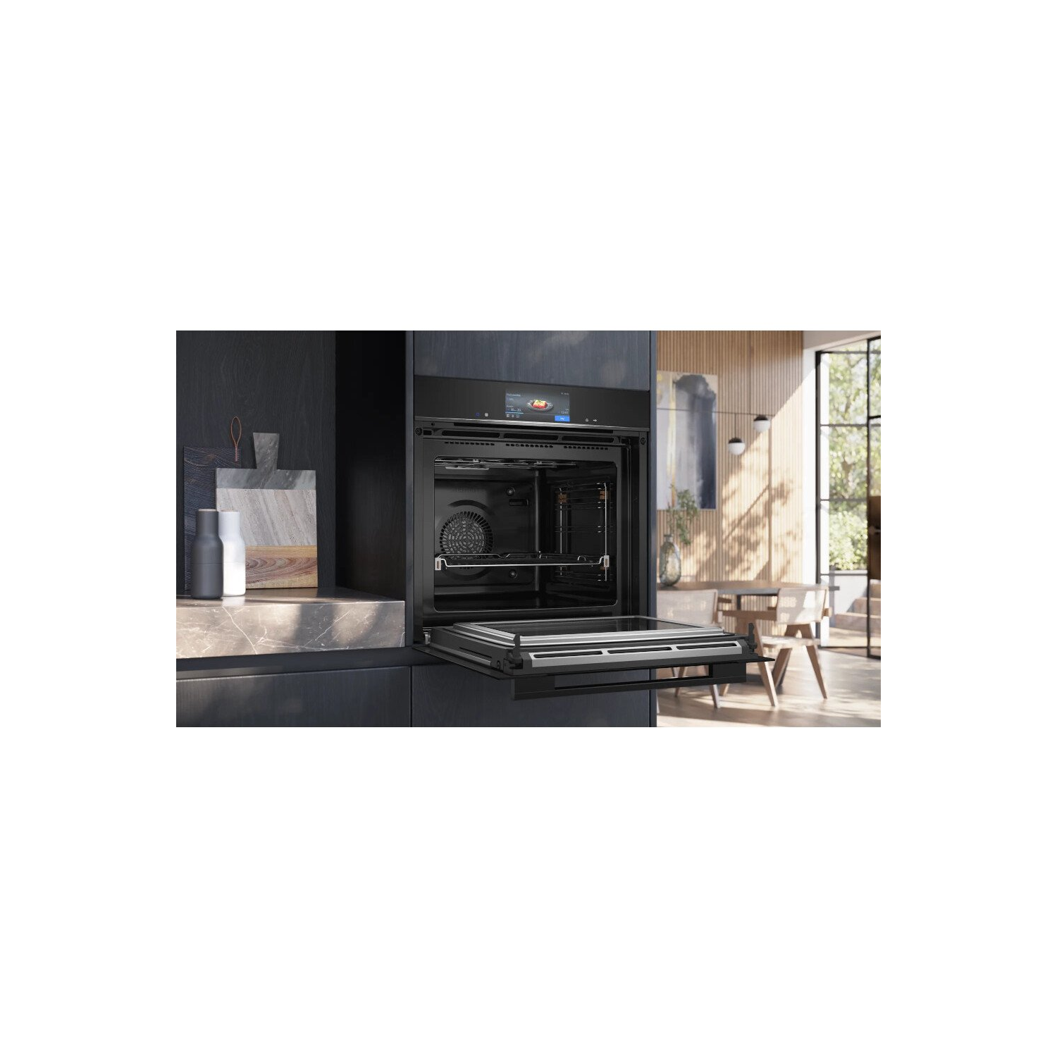Siemens HM778GMB1B iQ700 Built-In Combination Microwave Oven - Black