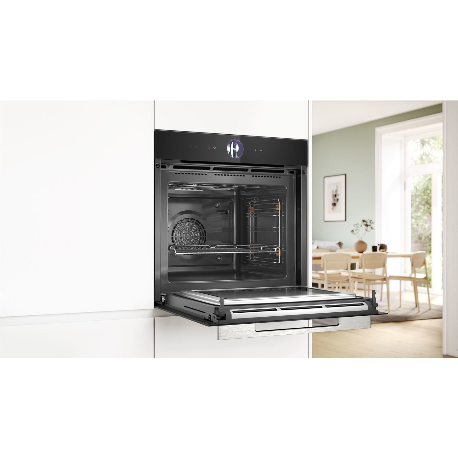 Bosch HMG7764B1B Series 8 Electric Single Oven With Microwave Function - Black