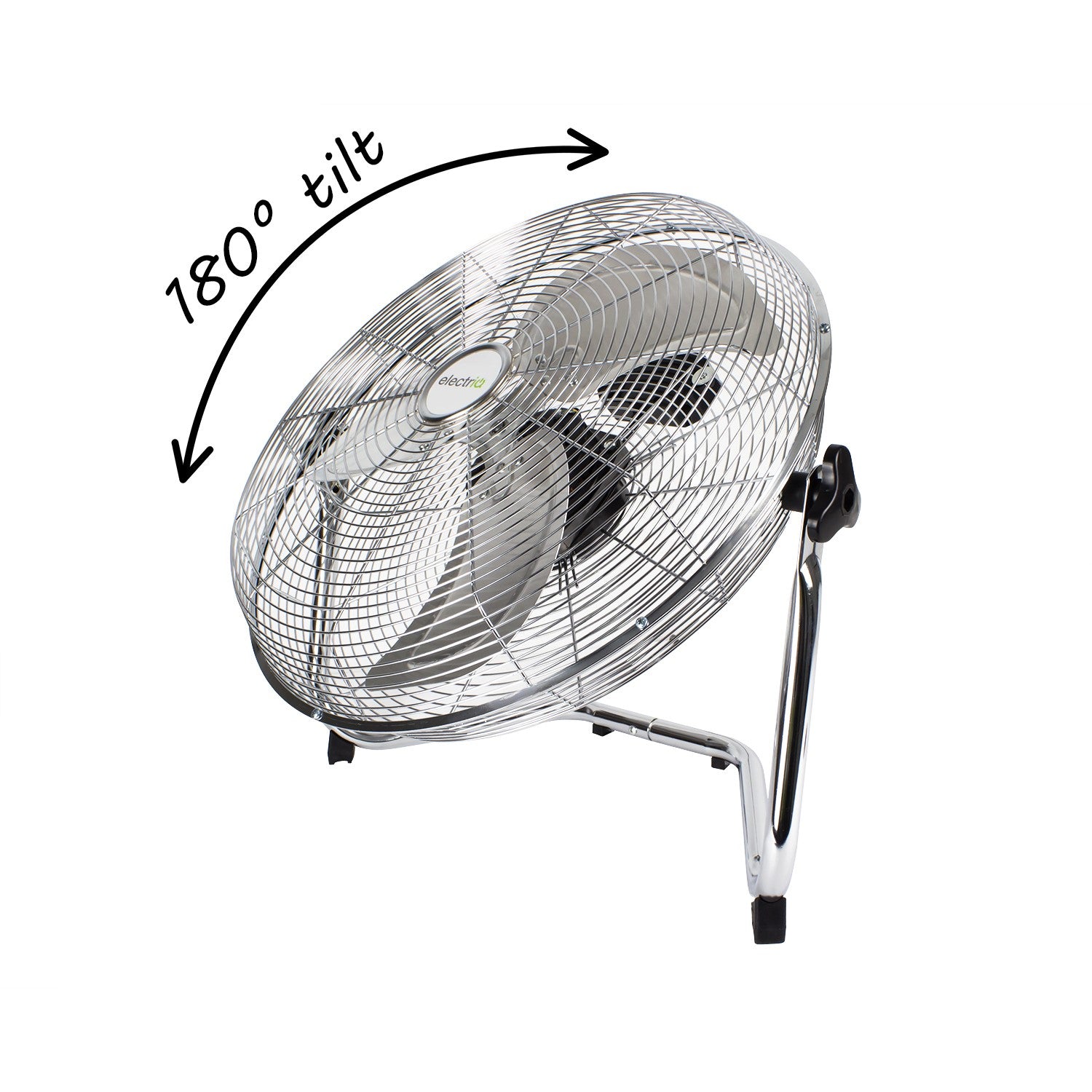 electriQ 18 Inch High Velocity Floor Fan - Chrome