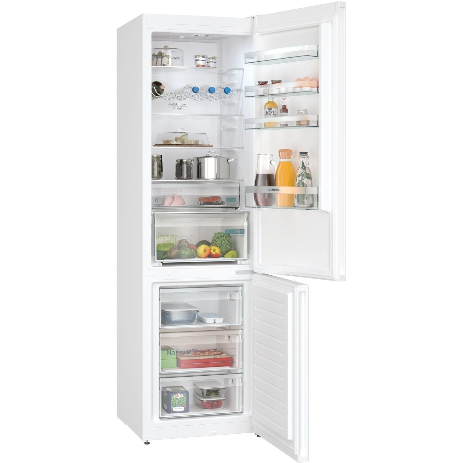 Refurbished Siemens iQ300 KG39NXWDFG 363 Litre 70/30 Freestanding Fridge Freezer White