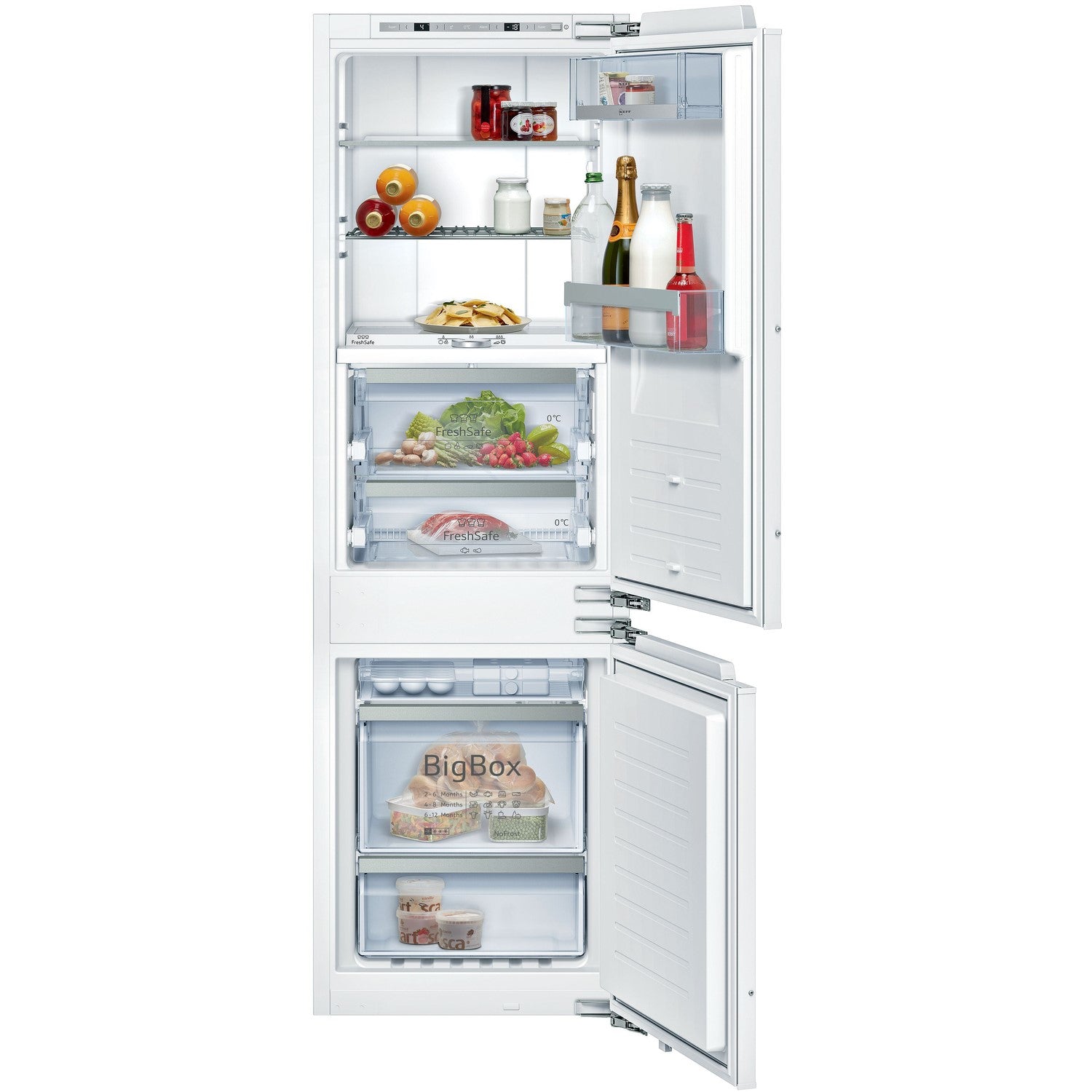 Neff N90 220 Litre 70/30 Integrated Fridge Freezer With FreshSafes