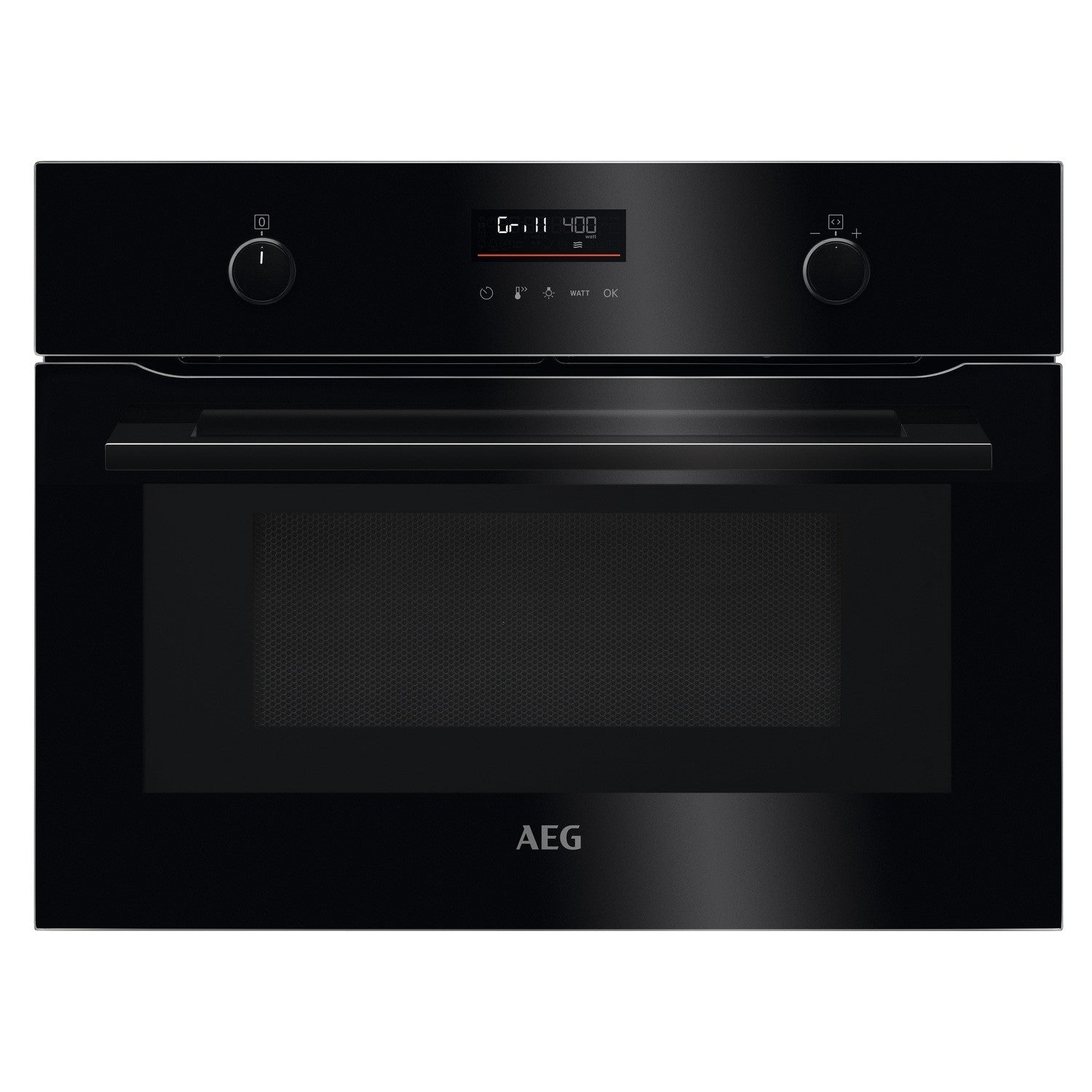 AEG KMK565060B CombiQuick 40L Built-In Compact Electric Single Oven with Microwave Function - Black