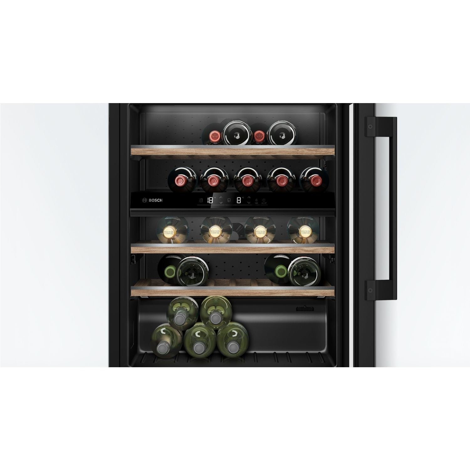 Bosch Series 6 21 Bottle Capacity Dual Zone Built-in Wine Cooler - Black