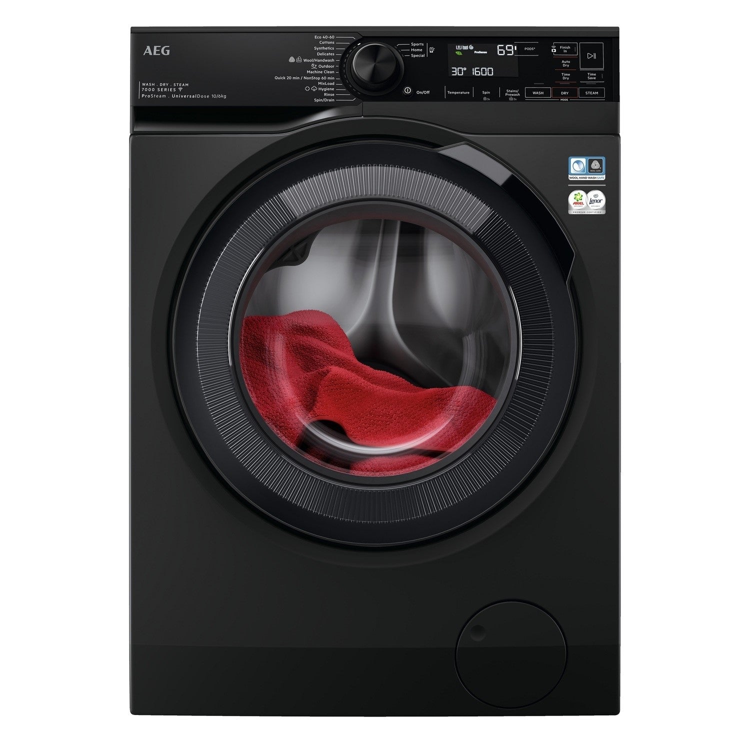 AEG 7000 Series DualSense 10kg Wash 6kg Dry 1600rpm Freestanding Washer Dryer - Graphite