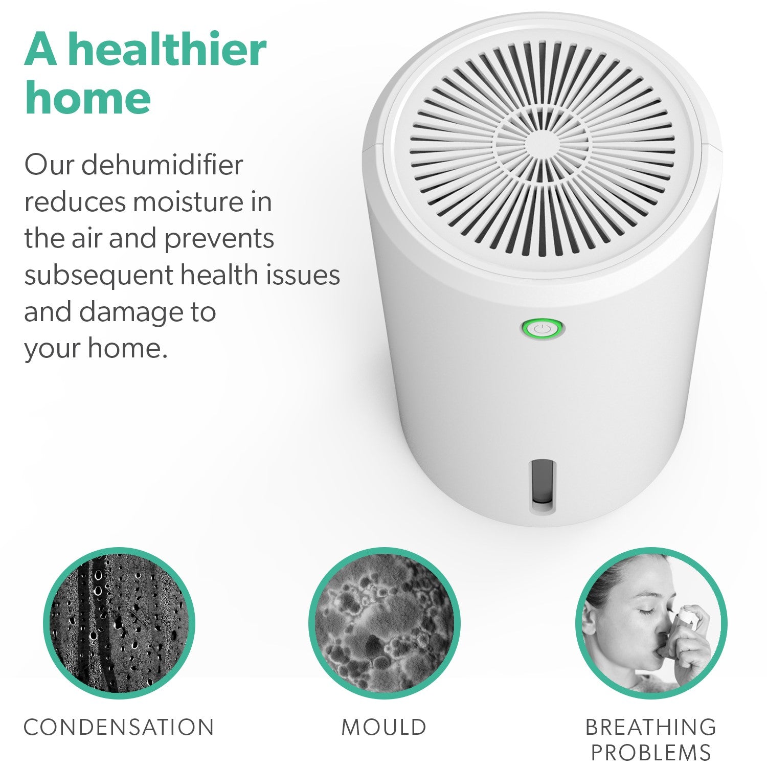 electriQ Quiet Peltier Dehumidifier with 900 ml Tank