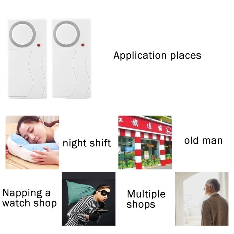 Home Security Wireless Remote Control Door Window Siren Magnetic Sensor Alarm Warning, 1 Remote Controller + 2 Magnetic Sensors, FYD-1366