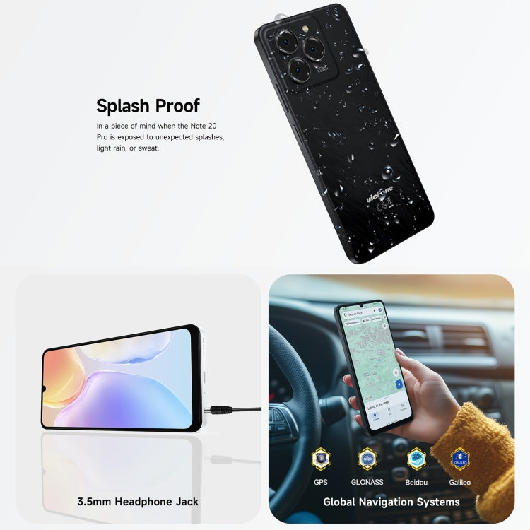 Ulefone Note 20 Pro, 4GB+256GB, Face ID & Side Fingerprint, 6000mAh, 6.75 inch Android 14 Unisoc T606 Octa Core, Network: 4G, Dual SIM, OTG